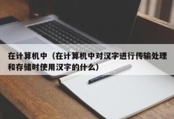 在计算机中（在计算机中对汉字进行传输处理和存储时使用汉字的什么）